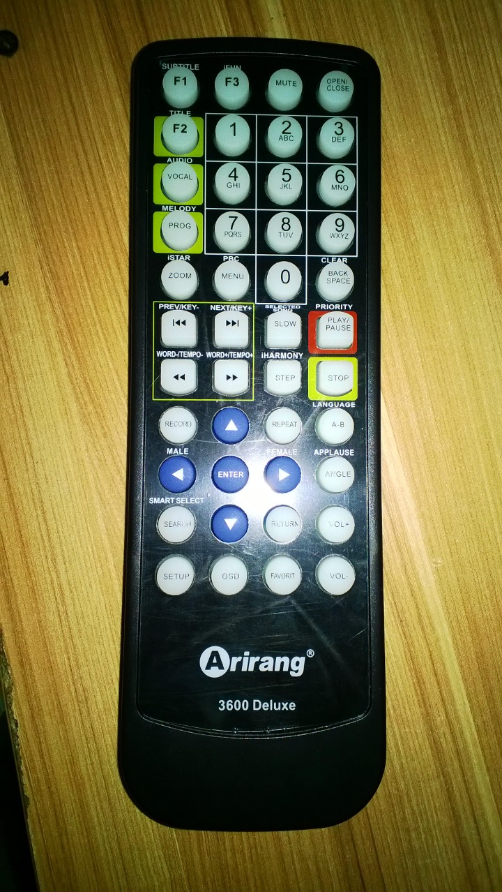 arirang remote ar-3600 và 3600 deluxe